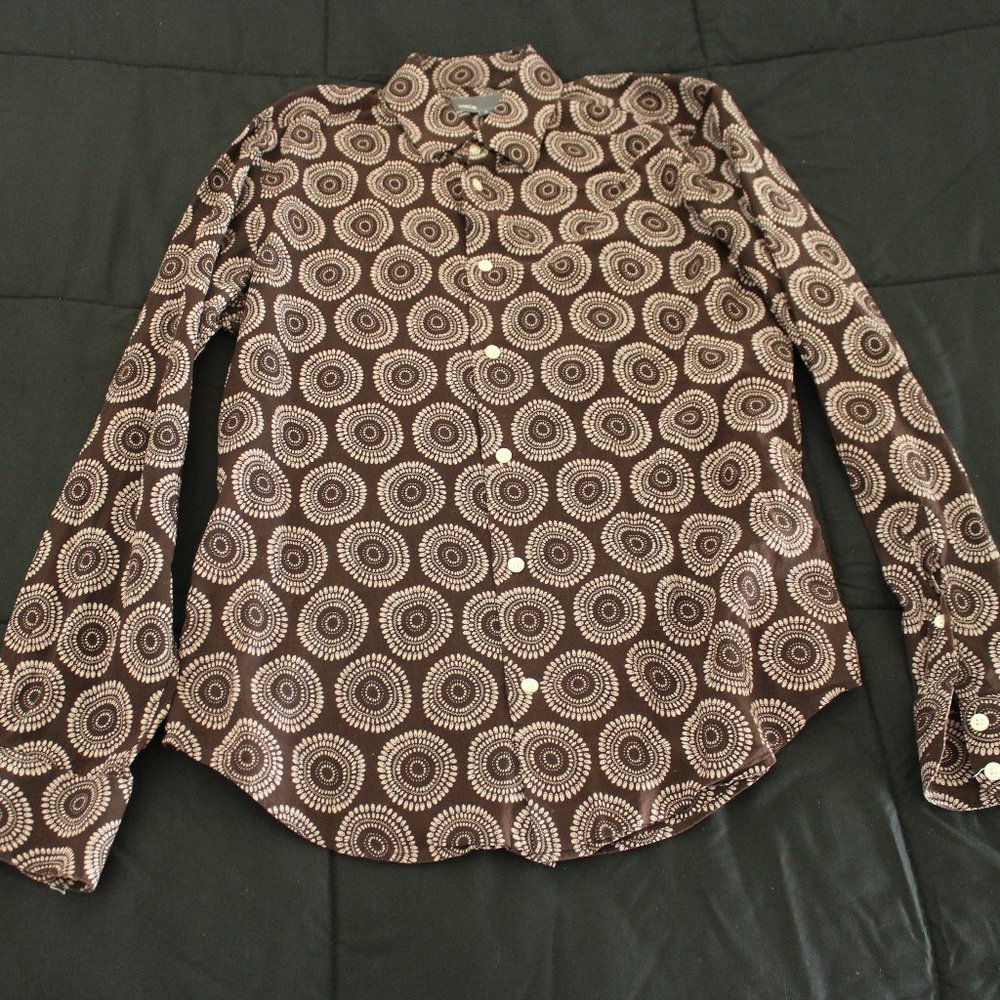 Vince Faded Purple Circle Print Button Down Shirt